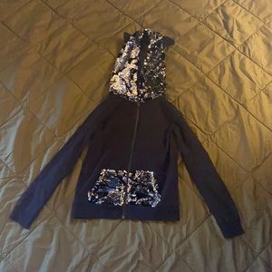 Girls Black Justice zip up hoodie